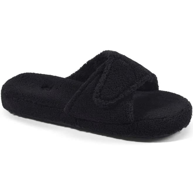 Acorn Women's Adjustable Spa Slide Slipper Black Women 8-9 Wide