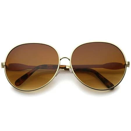Glam Full Metal Oversized Round Sunglasses