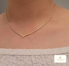 2ct Natural Diamond Tennis Necklace 18K Tennis Necklace Diamond Necklace 18 Karat Tennis Necklace 2ct V Tennis Necklace - Etsy