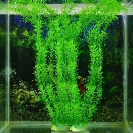 11.81inch Plastic Aquarium Plant Set, Resin Aquarium Decor, Tall Artificial Aquarium Fake Plants, Fish Tank Decorations for Tropical Fish, Plastic