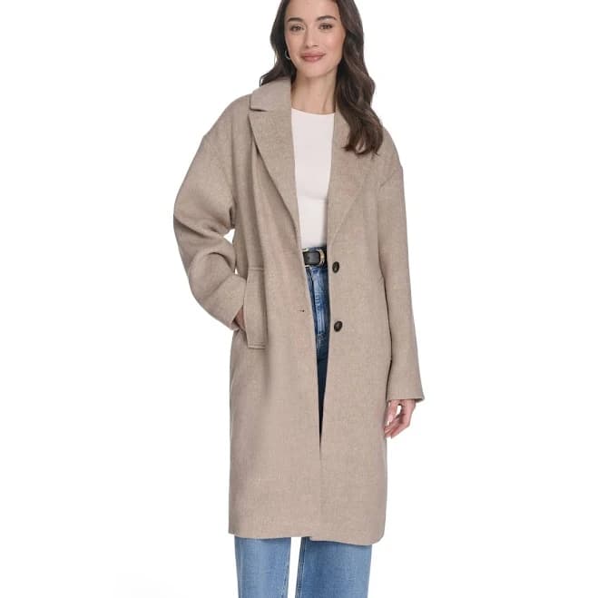 Levi's Women's Longline Single Breasted Plaid Coat
