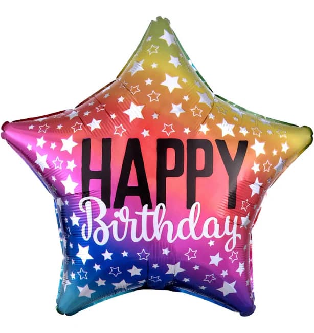 Anagram Rainbow Star Birthday Foil Balloon