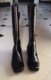 La Canadienne Laney Waterproof Black Patent Leather Boot Women's 7M | eBay