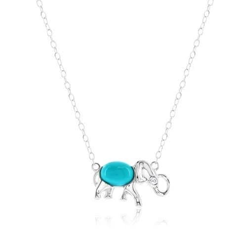 Donatello Gian Sterling Silver Elephant Turquoise Necklace
