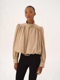 Gathered boule jacket in cotton canvas Beige - Chloé