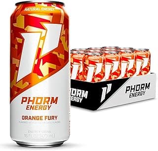 Drink, Orange Fury Flavor, 200 MG Natural Caffeine From Green Tea, Sugar Free Carbonated Drink With Electrolytes & Vitamin B12, Dairy & Gluten Free, Vegan, 16 FL Oz Cans, 12 Pack