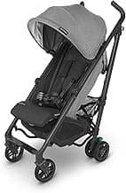 G-Luxe Umbrella Stroller/Lightweight Design for Easy Travel/One-Step Fold + Recline/XL Basket + Canopy/Cup Holder Included/Greyson (Charcoal Mélange/Carbon Frame)