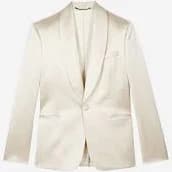 Off-white satin tuxedo jacket