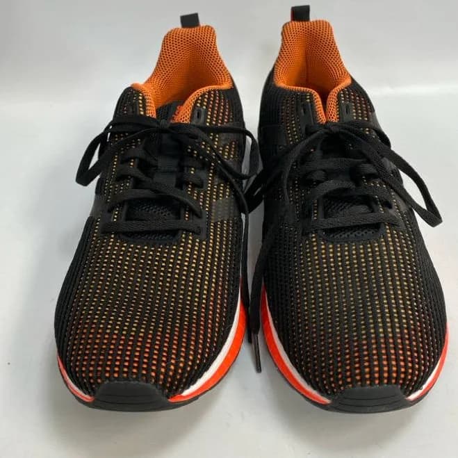 Adidas Size 8 Black Orange Lace-Up Men's Sneakers