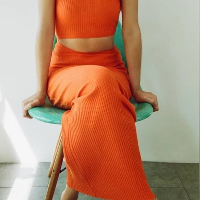 Zara Dresses | Zara Orange Cutout Ribbed Maxi Dress | Color: Orange | Size: S | Lifeinblush's Closet