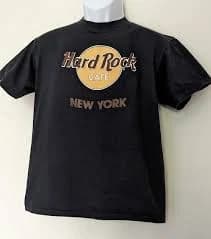 New York HARD ROCK CAFE Vintage Black T Shirt Size Large USA Beefy-T