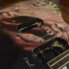 Schecter Custom Shop THE Thing Horror Film hand painted artist signed guitar Tonepros, Gotoh, Grover | Reverb