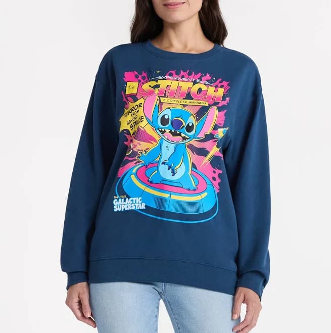 Disney Women's Stitch Long Sleeve Sweatshirt
