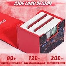 UAONO Deck Box for MTG Cards, Trading Card Storage Box Holds 120+ Sleeved Commander Deck, PU Leather Card Box Suits TCG Magic Cards with 2 Dividers (Red,Flame) : Toys & Games - Amazon.com