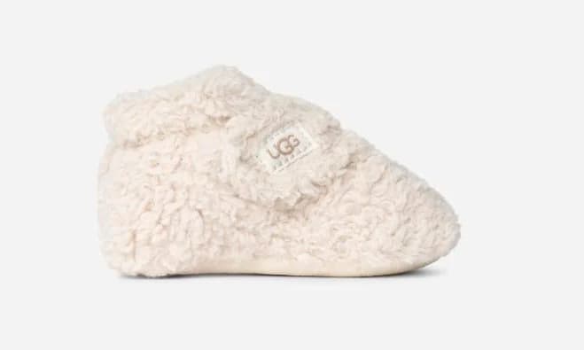 UGG Infants' Bixbee Terry Cloth Bootie in Natural Curly Faux Fur, Size 12-18 mos
