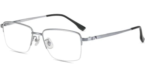 Firmoo Silver Rectangle Prescription Glasses Metal Frame M69001