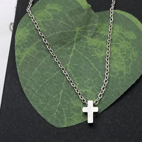 Tiny Stainless Steel Cross Necklace