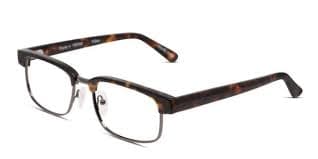 Pentax Classic 4 Brown/Tortoise/Gunmetal Eyeglasses | Includes FREE Rx Lenses
