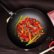 JOYCE CHEN Professional Series 12-Inch Carbon Steel Excalibur Nonstick Stir Fry Pan with Phenolic Handle : Musical Instruments - Amazon.com