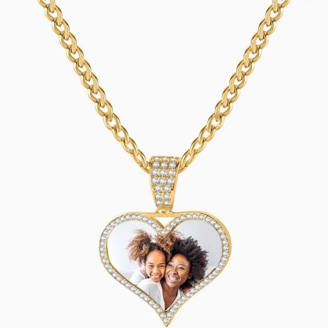 Dorado Iced Photo Pendant with Cuban Chain