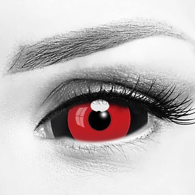 MocoQueen Ghoul Red Black Sclera Contacts