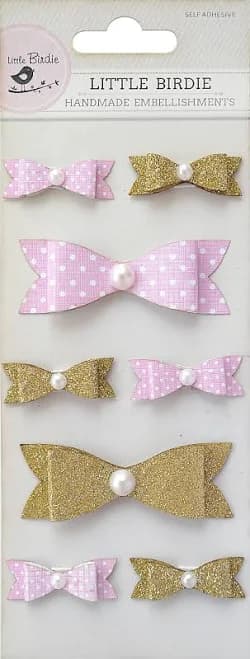 Little Birdie Fancy Bowes Glitter Embellishments