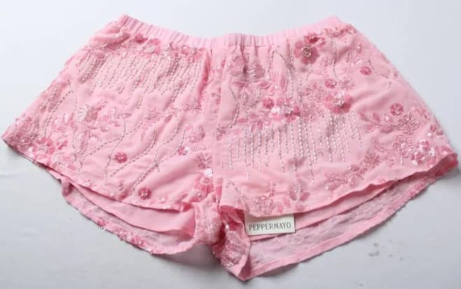 Peppermayo Women's Mercer Sequin Low-rise Mini Shorts Eh6 Pink Medium