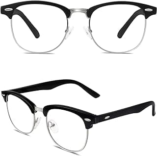 Happy Store CN56 Vintage Inspired Classic Horn Rimmed Nerd UV400 Clear Lens Glasses