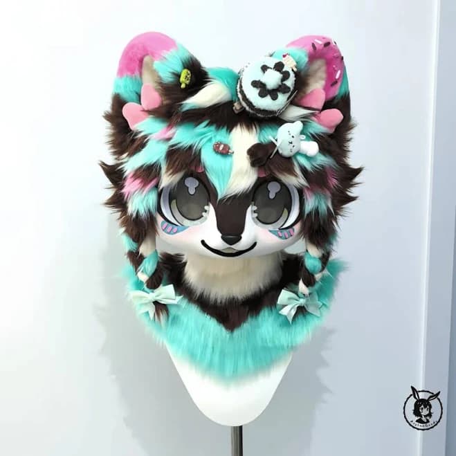 Candy Cat Fursuit Head