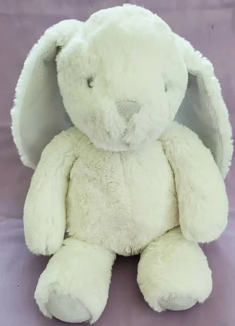 Carters White Bunny Rabbit Plush Stuffed Animal Gray Ears Feet Eyes Nose 2010 Baby Toy | Unisex | Carter's