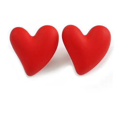25mm Acrylic Heart Stud Earrings