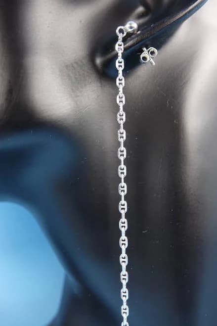 Sterling Silver Mariner Chain Earrings