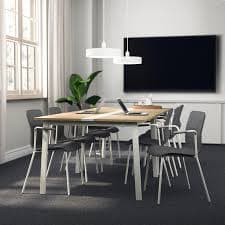 MITTZON conference table, oak veneer/white, 471/4x421/2x291/2" - IKEA