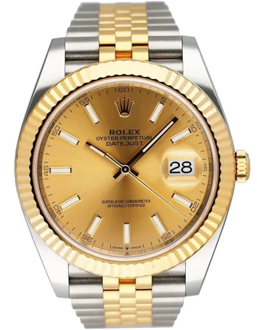 Rolex Men's Datejust 41 Watch with Champagne Dial