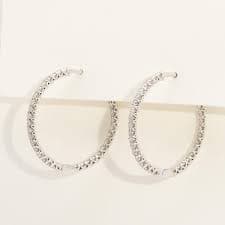 Diamond Inside Out Hoop Earrings in 14kt White Gold (1ct tw) – Day's Jewelers