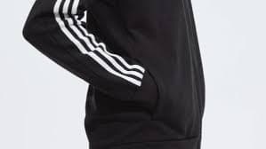 adidas Essentials French Terry 3-Stripes Full-Zip Hoodie - Black | Free Shipping with adiClub | adidas US