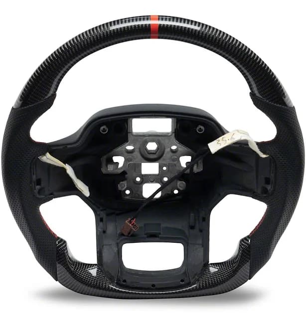 Ford F-150 MMD GTC Steering Wheel; Carbon with Red Stripe (21-26 w/ Heated Wheel & w/o Adaptive Cruise Control, Excluding Raptor) T619843