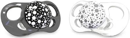 Twistshake 2x Pacifier Black White 6+m