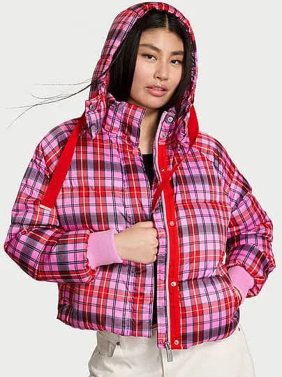 Victoria's Secret Women's Marshmallow Cropped Puffer Jacket