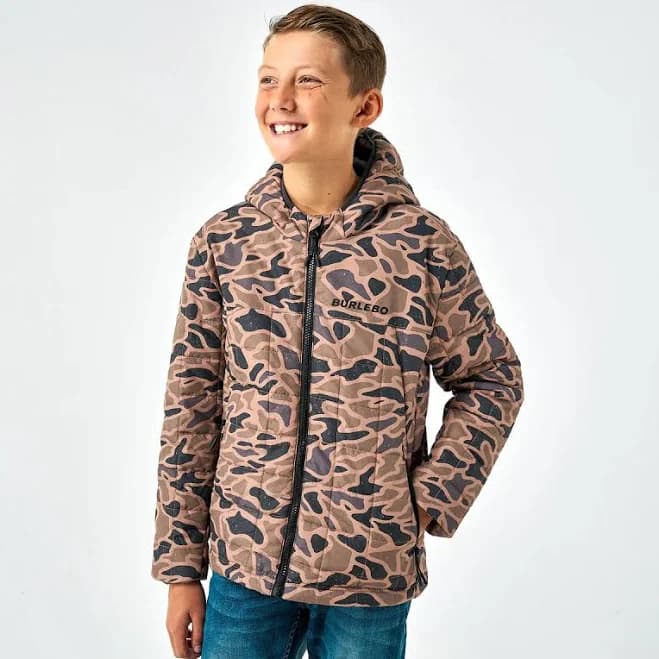 Burlebo Boys' Gauge Camo Puffer Jacket