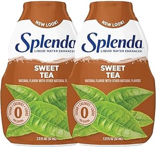 SPLENDA Liquid Water Enhancer Drops, Sugar Free, Zero Calorie, Natural Flavor, Concentrated Drink Mix, 3.11 Fl Oz Each Bottle (Sweet Tea, 2 Pack)