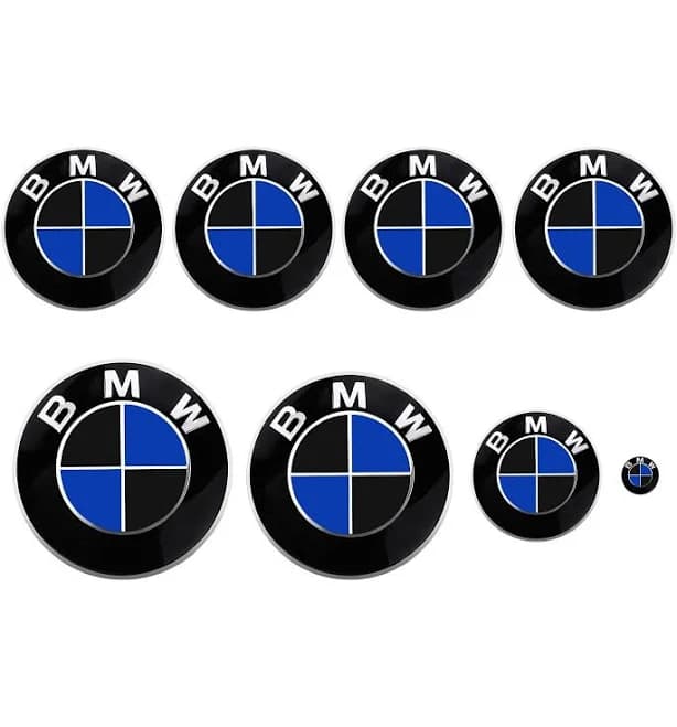 Matte Black & Blue Bmw Badge Roundel Wrap Overlay 1 2 3 5 6 7 X M Z E