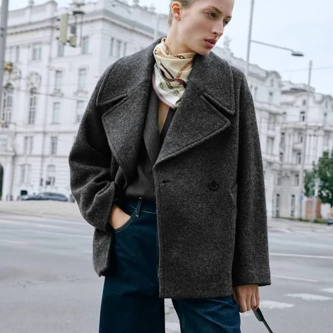 MANGO Women's Oversized Wool-Blend Coat