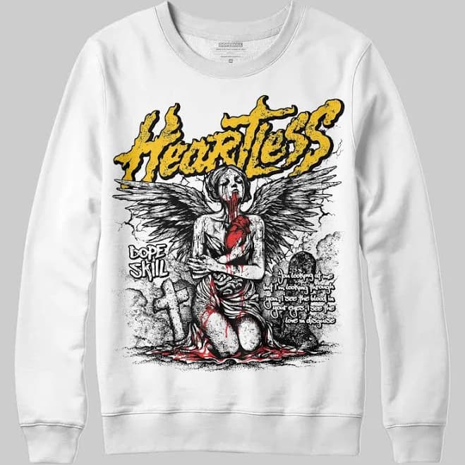 Adult Yellow Sweatshirt Heartless DopeSkill Streetwear Graphic Crewneck Long Sleeve