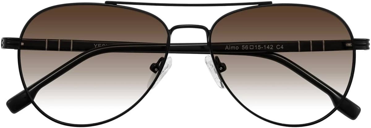 Aimo Double Bridge Metal Aviator Sunglasses
