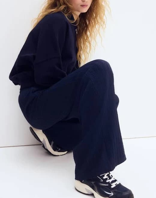 H&M Ladies Textured Jersey Drawstring Pants