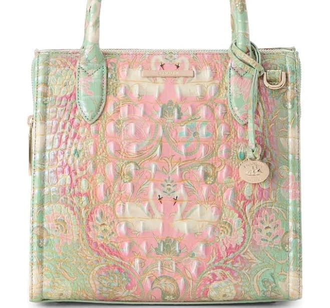 Brahmin Women's Small Caroline Croc Embossed Leather Satchel Bag
