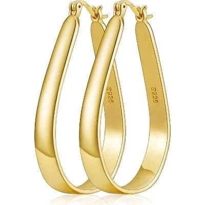 14K Gold Plated Lightweight Hypoallergenic Hoop Earrings