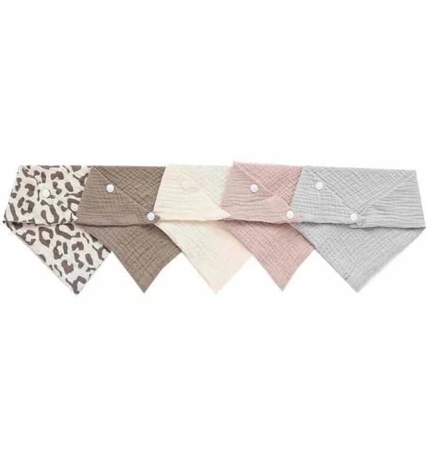 5pcs Baby Bibs Triangle Scarf Waterproof Towel