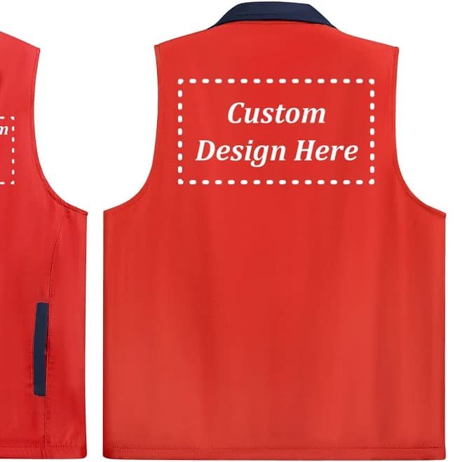 Custom Text Logo Volunteer Zipper Work Vest